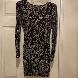 Black & silver shimmering short dress
